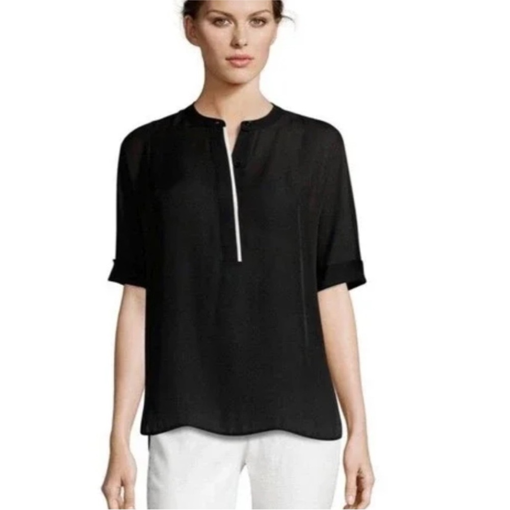 Vince color block silk blouse
